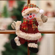 Christmas Dancing Doll Cloth Pendant Decoration, for Christmas Tree Hanging Ornaments, Snowman, 180x130mm(XMAS-PW0001-066D)
