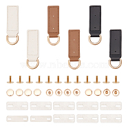 WADORN 6 Sets 3 Style Alloy D Ring Clasps with PU Leather Tab, Screw Rivet & Shim, for DIY Bag Handle Accessories, Mixed Color, 90~93x27~27.3mm, 2 sets/style(FIND-WR0008-39)