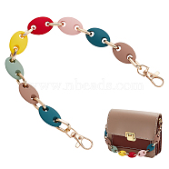 Acrylic Coffee Bean Link Purse Chains, with Aluminum Swivel Clasp, Light Gold, 39.5cm(FIND-WH0418-03LG)