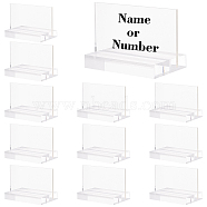 Transparent Acrylic Blank Place Sign & Base Holder Set, for Wedding, Party, Rectangle, Ghost White, Finished Product: 89.5x50x54mm(FIND-WH0042-52)