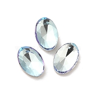 Glass Rhinestone Cabochons, Point Back & Back Plated, Faceted, Oval, Light Azore, 6x4x2mm(RGLA-P037-08A-D202)