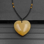 Natural Citrine Pendant Necklaces, Heart, 15.75~23.62 inch(40~60cm)(XA8803-09)