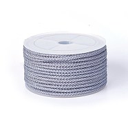 Polyester Braided Cord, Light Grey, 3mm, about 12.02~13.12 yards(11~12m)/roll(OCOR-F010-A13)