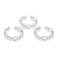 304 Stainless Steel Finger Rings, Cuff Rings, Long-Lasting Plated, Female Gender Symbol Shape, Stainless Steel Color, US Size 8 1/2(18.5mm), 6mm(RJEW-L102-09P)