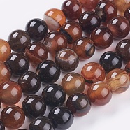 Natural Agate Beads Strands, Dyed & Heated, Round, 10mm, Hole: 1.5mm, about 38pcs/strand, 15.1 inch(G-S121-10mm)
