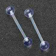 Acrylic Tongue Rings, Straight Barbell, Tongue Piercing Jewelry, Clear, 30x6mm, Bar Length: 3/4"(18.5mm), Pin: 15 Gauge(1.5mm)(AJEW-P084-07B)