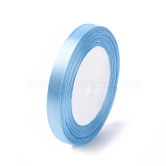 Single Face Satin Ribbon, Polyester Ribbon, Sky Blue, 25yards/roll(22.86m/roll), 10rolls/group, 250yards/group(228.6m/group)(RC10mmY065)