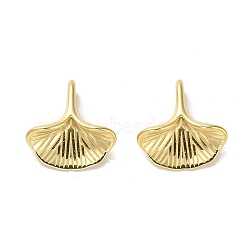 304 Stainless Steel Charms, Ginkgo Leaf Charms, Real 14K Gold Plated, 13x12.5x4mm, Hole: 3.5x2mm(STAS-L022-121G)
