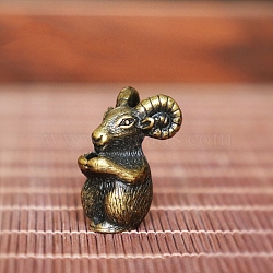 Chinese Zodiac Alloy Incense Burners Holder, Aromatherapy Furnace Home Decor, Goat, 15x15x30mm(PW-WG008E6-08)