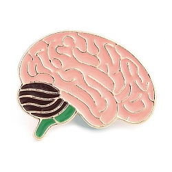 Body Organ Enamel Pins, Alloy Brooches for Backpack Clothes, Brain, Black, 25x30mm(JEWB-D279-06G-03)