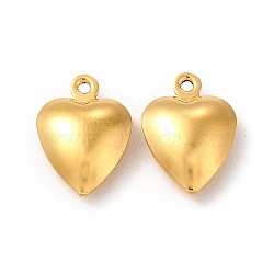 304 Stainless Steel Charms, Heart Charm, Golden, 12.5x9x4mm, Hole: 1mm(STAS-F289-01G)