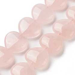Natural Rose Quartz Beads Strands, Heart, 24~26x28~28.5x9~12mm, Hole: 1.5mm, about 15pcs/strand, 15.04~15.55 inch(38.2~39.5cm)(G-G996-B07)