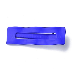 Hair Accessories Spray Painted Iron Alligator Hair Clips, Rectangle, Blue, 71x22x14.5mm(PHAR-C003-01B)