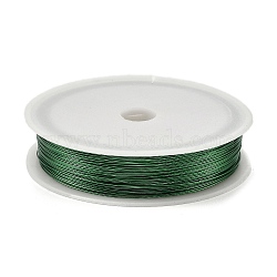 Baking Painted Iron Wire, Round, Green, 0.4mm, 26 Gauge, about 164.04 Feet(50m)/Roll(MW-NH0001-05A)