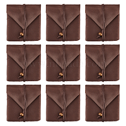 Cloth Jewelry Gift Pouches, Jewelry Storage Bags with Ribbon, Rectangle, Coffee, 10x9.2x0.7cm(ABAG-WH0045-09B)