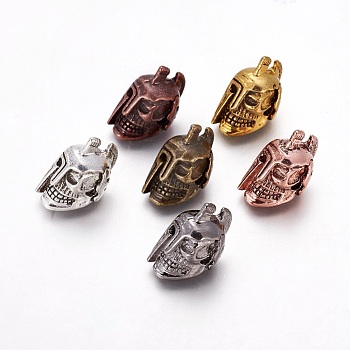 Tibetan Style Alloy Beads, Mask, Mixed Color, 18x10x11mm, Hole: 1.5mm