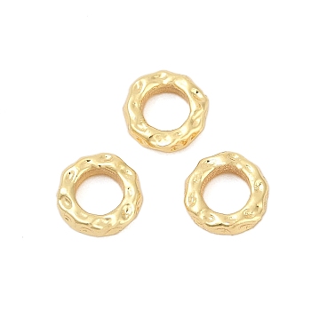 Brass Beads, Ring, Real 18K Gold Plated, 6x5.5x1.5mm, Hole: 2.5mm