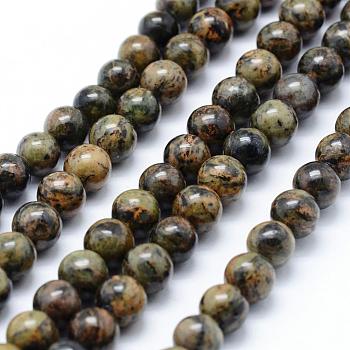 Natural Jade Beads Strands, Round, 8mm, Hole: 1mm, about 47pcs/strand, 15.7 inch(40cm)