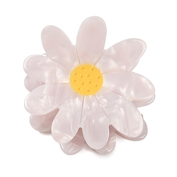 Cellulose Acetate(Resin) Claw Hair Clips, with Golden Iron Findings, Daisy, Dark Gray, 45x50x33mm