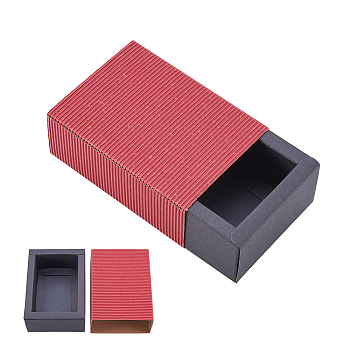 Kraft Paper Folding Box, Drawer Box, Rectangle, Mixed Color, 11x8cm, Finished Product: 9x6x4cm