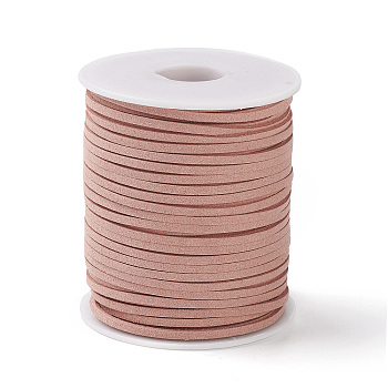 45M Faux Suede Cord, Faux Suede Lace, Dark Salmon, 2~2.5x1.5~2mm, about 50 Yards(45m)/Roll