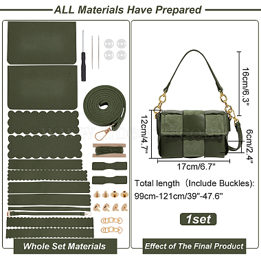 Kits para hacer bolsos cruzados de mujer trenzados de cuero pu diy(DIY-WH0349-47C)-2