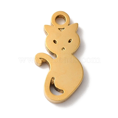 Golden Cat Shape 304 Stainless Steel Charms