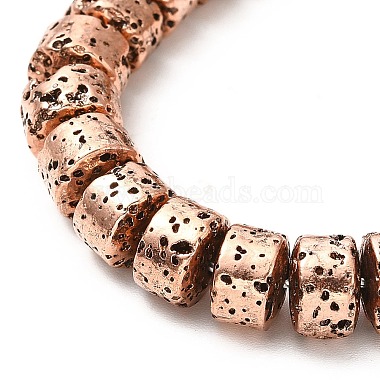 Electroplated Natural Lava Rock Beads Strands(G-G984-12R)-3
