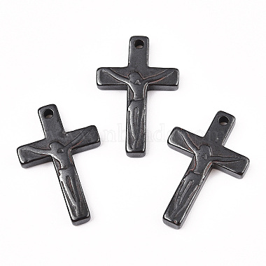 Black Cross Non-magnetic Hematite Pendants
