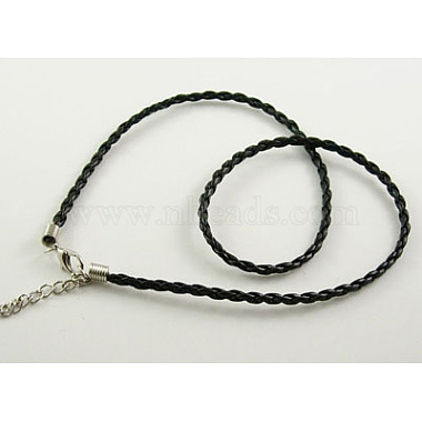 Platinum Plated Imitation Leather Necklace Cord(X-NFS001Y)-2