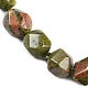 Natural Unakite Nuggets Beaded Necklaces for Women Men(NJEW-K388-01U)-2