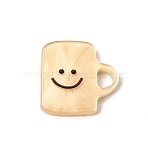 Printed Acrylic Pendants, Cup with Smiling Face Charms, PapayaWhip, 14x15x3mm, Hole: 4x3mm(FIND-H021-04)