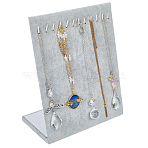 Velvet Bracelets Organizer Display Stands for Jewelry Display Rack, Rectangle, Gray, 20x10.3x24.8cm(BDIS-WH20002-01A-02)
