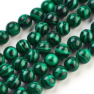 Synthetic Malachite Beads Strands, Dyed, Round, Green, Size: about 8mm in diameter, hole: 1.5mm, about 50pcs/strand, 15.5 inch(X-TURQ-N006-8)
