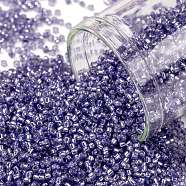 TOHO Round Seed Beads, Japanese Seed Beads, (2123) Silver Lined Tanzanite Opal, 15/0, 1.5mm, Hole: 0.7mm, about 15000pcs/50g(SEED-XTR15-2123)