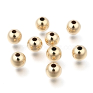 Yellow Gold Filled Beads, 1/20 14K Gold Filled, Round, 6mm, Hole: 2mm(KK-G156-6mm-1)