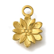 304 Stainless Steel Pendants, Flower Charm, Real 18K Gold Plated, 13x9x1.5mm, Hole: 2mm(STAS-Z092-01G-06)