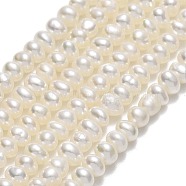 Natural Cultured Freshwater Pearl Beads Strands, Round, Linen, 3~3.5x3~3.5x2.5mm, Hole: 0.5mm, about 134~153pcs/strand, 14.17~14.29''(36~36.3cm)(PEAR-A005-21B-01)