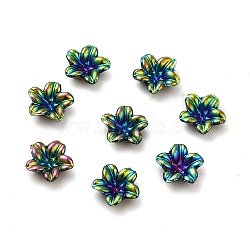 Plating Opaque Acrylic Cabochons, Flower, Colorful, 7x7x2mm(OACR-E039-68)
