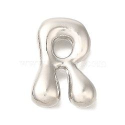 Rack Plating Brass Pendants, Cadmium Free & Lead Free, Letter A~Z Charms, Letter R, 23x16.5x6.5mm, Hole: 2.5x3mm(KK-I722-03P-R)