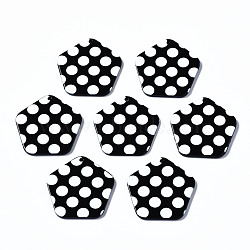 3D Printed Acrylic Pendants, Black and White, Pentagon with Wave Point Pattern, Black, 30.5x31x2.5mm, Hole: 1.6mm(KY-S163-354)