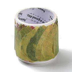 Paper Fallen Leaves Sticker Rolls, Thanksgiving Leaves Decals, for DIY Scrapbooking, Journal Diary Planner DIY Art Craft, Yellow Green, 30x26~29x0.1mm, 50pcs/roll(DIY-C080-01D)