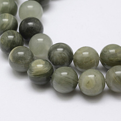 Natural Green Rutilated Quartz Beads Strands, Round,  4mm, Hole: 0.8mm, about 86~90pcs/Strand, 15inch(38cm)(G-P325-03-4mm)