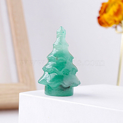 Natural Green Aventurine Christmas Tree Statue, for Home Desktop Display Decoration, 35~40x20~25mm(DJEW-PW0013-25C)