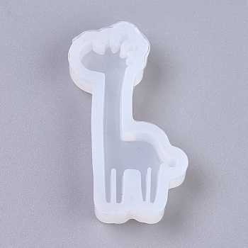 DIY Silicone Molds, Resin Casting Molds, for UV Resin, Epoxy Resin Jewelry Making, Giraffe, White, 44x25x7.5mm, Inner Size: 38x16mm