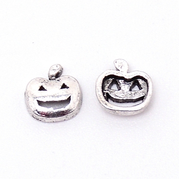 Halloween Themed Alloy Cabochons, Nail Art Decoration Accessories for Women, Cadmium Free & Lead Free, Pumpkin, Antique Silver, 5x5x1.5mm, about 100pcs/bag