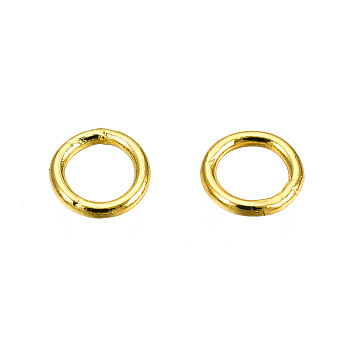 304 Stainless Steel Round Rings, Soldered Jump Rings, Closed Jump Rings, Golden, 5x0.8mm, Inner Diameter: 3.5mm