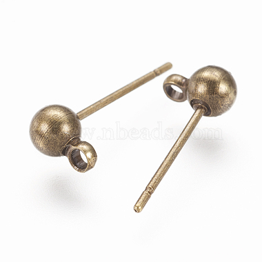 Brass Ball Post Ear Studs(EC253-AB)-2