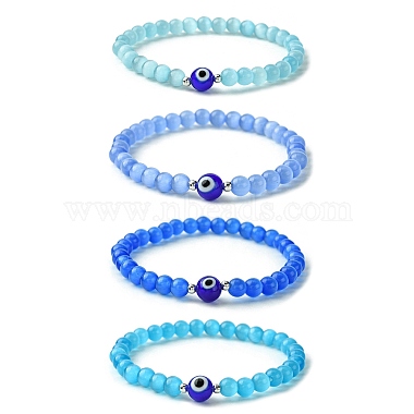 Mixed Color Evil Eye Cat Eye Bracelets