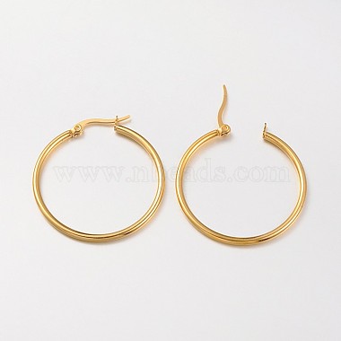304 Stainless Steel Hoop Earrings(EJEW-N0016-11G-E)-2